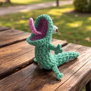 Crochet Tom Lizard, Funny Lizard Crochet, Cute Animal Amigurumi
