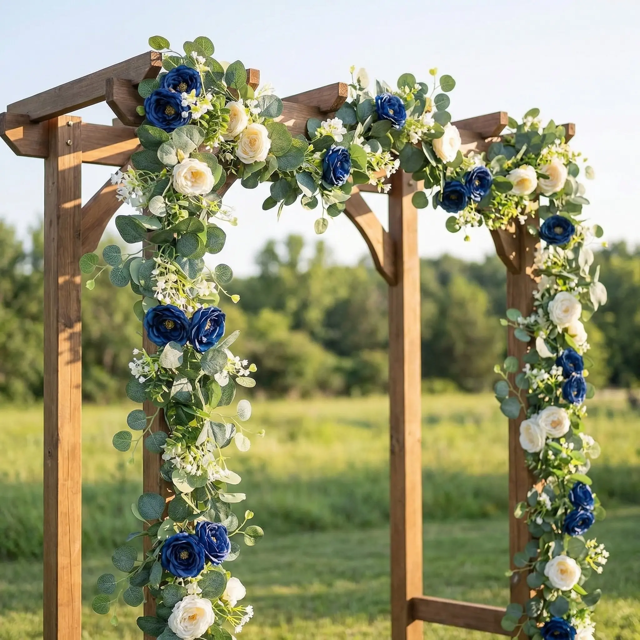180cm Artificial Rose Money Leaf Wreath, Artificial Floral Wreath, Artificial Flower Wreath, Decorative Flower Wreath, Festival Decorations, Vine Decor, Wedding Arch, Wedding Party Holiday Decoration, Thanksgiving Valentine Christmas Gift