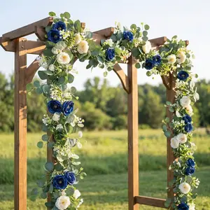 180cm Artificial Rose Money Leaf Wreath, Festival Vine Decor, Wedding Party Holiday Decoration, Thanksgiving Valentine Christmas Gift