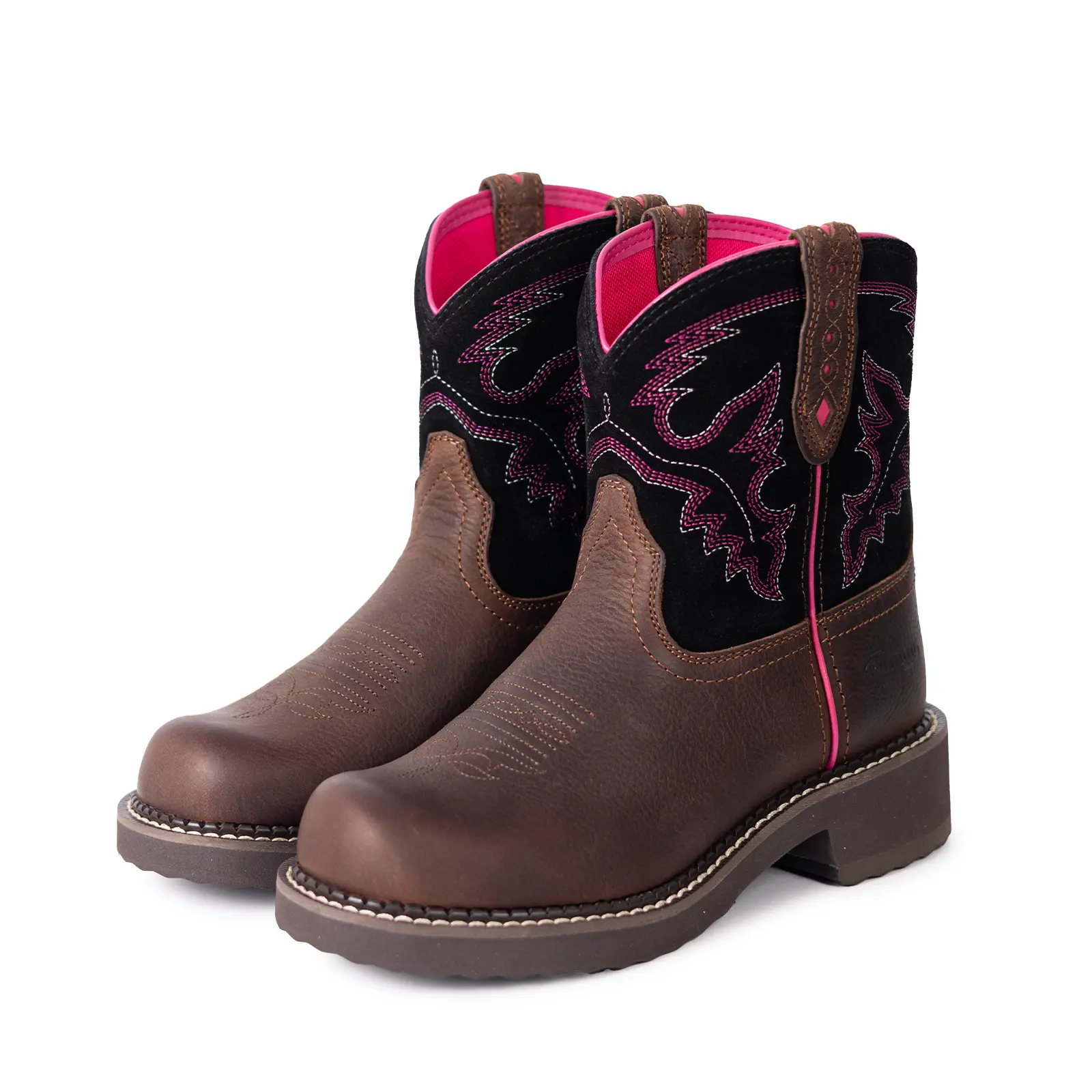 【Genuine Leather】Palitutu Women's Western Boots Cowgirl Ankle Boot Embroidered Stitched Chunky Heel Classic Fashion PLT303605/PLT303608 summerwins