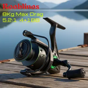 Durable Spinning Fishing Reel, 4+1 Stainless Steel Bearings, Smooth Powerful Drag, Lightweight Corrosion-Resistant Body, Aluminum Spool, Ergonomic EVA Handle, Reversible Left/Right, Freshwater & Saltwater, Bass Trout Inshore Fishing, High Performance