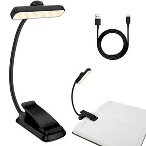Rechargeable LED Book Light for Reading in Bed – Clip-On Full Page Light with 24 LEDs, 3 Color Modes, Stepless Dimming, 80H Runtime & Memory Function, Perfect Gift for Book Lovers