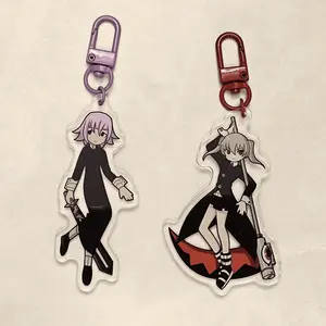 Soul Eater Crona & Maka Acrylic Keychains, Soul Eater Anime Keychain, Cute Gift Keychain, Crona & Maka Acrylic Keycharm, Kawaii Keyring Accessories