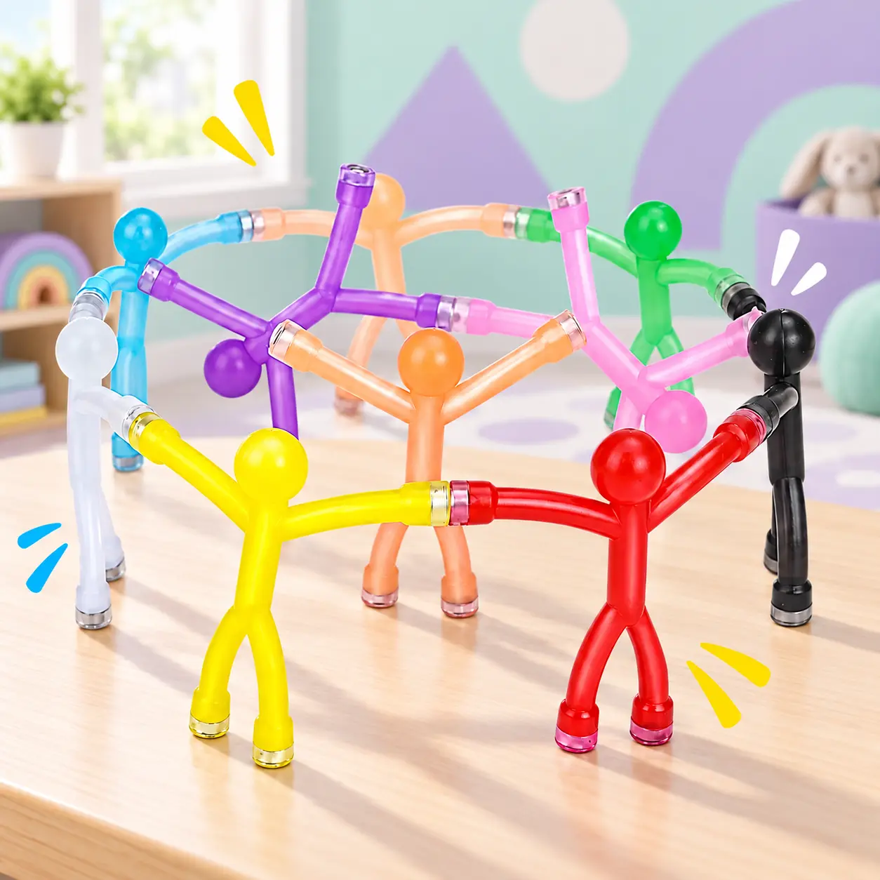 10/20PCS Playful Magnetic Men Fidget Toy Set, Decorative Fridge Magnets, Travel Essentials for Road Trips, Refrigerator Magnet Set, Birthday Gift Basket Stuffers