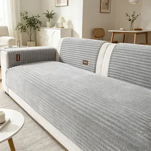 1pc Minimalist Sofa Cushion Cover, Soft Leaf Pattern, Scratch-Resistant, Dustproof, Pet-Friendly, All Seasons Use, Washable Sofa Slipcover