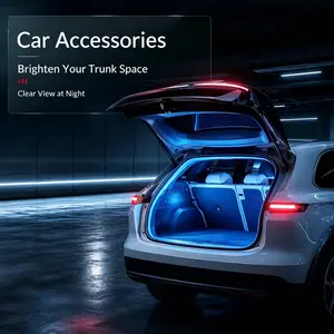 Car LED Strip Lights, Dynamic Flowing Car Trunk Light Strip, 400cm/157" Flexible Trunk Led Light Strip, Easy Install, Waterproof, Suitable for Cars, SUVs(White/blue)