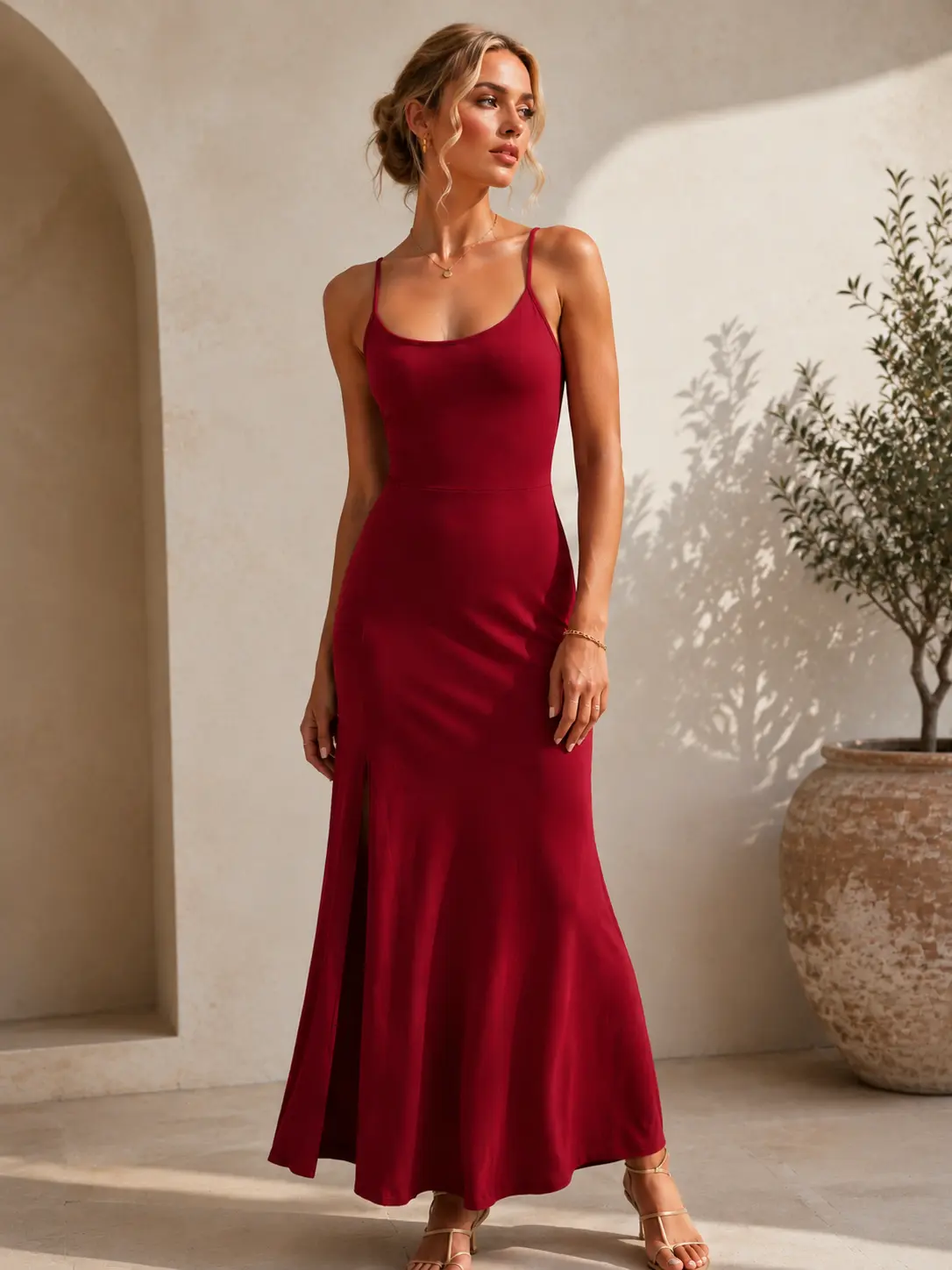 ruched backless crisscross lace up split bodycon midi casual dress Women's Ruched Backless Crisscross Lace Up Split Bodycon Midi Casual Dress