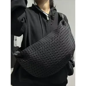 Ladies' fashionable mesh lightweight chest bag, crescent shaped casual sports running crossbody bag, vacation integrated bag, and handbag are essential running supplies, including Christmas gifts, birthday gifts, and sports bags, Trail Running