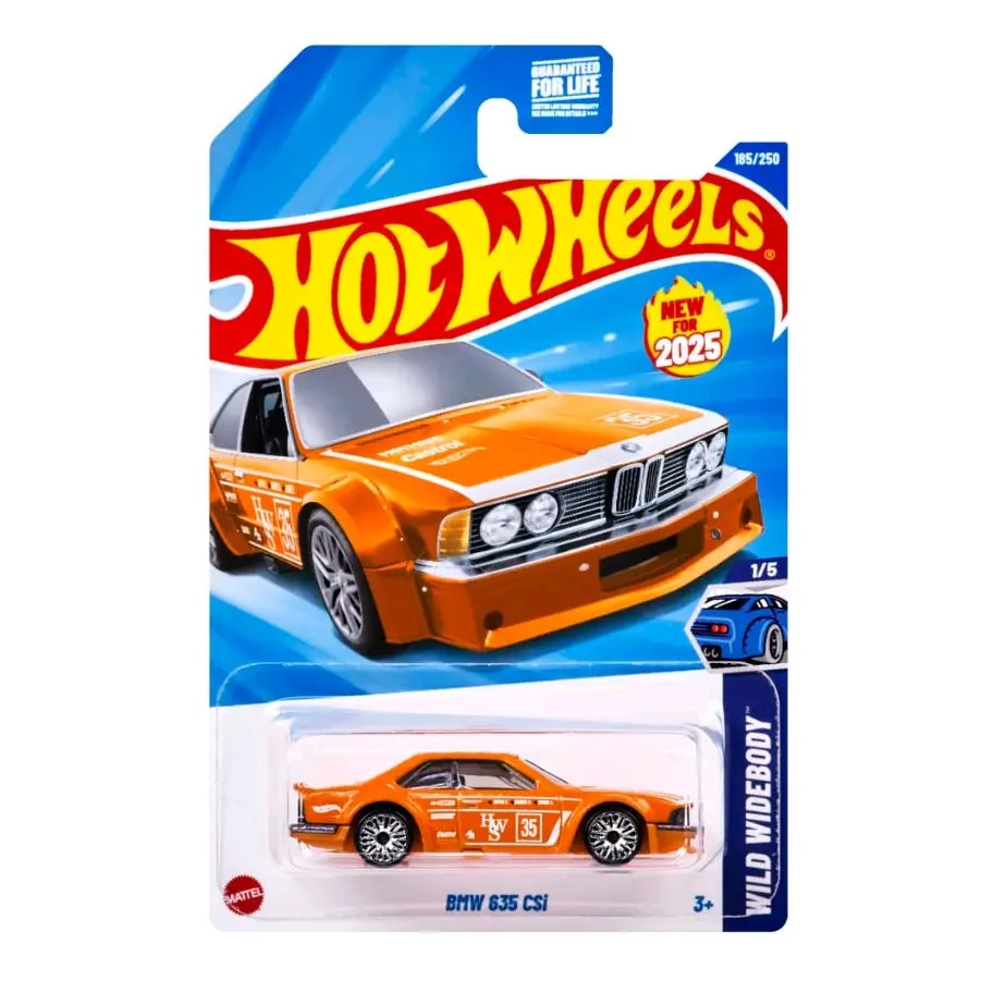 2025 Hot Wheels Diecast Collectible BMW 635 CSi - Orange, #185 Wild Widebody Model Car