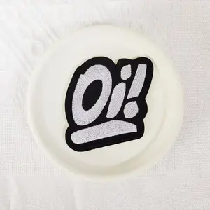 1PCS simple style embroidery patch, English letter series with black and white font design badge, DIY decorative patch patch patch for hats, bags, shoes, and clothing, durable material with back hot melt adhesive that can be sewn, ironed, and washed