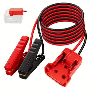 Car Battery Jump Starter Cable for Dewalt & Milwaukee 18V & 20V DCB Batteries 12AWG 5.9ft with Adapter Holder Automotive Powerbank Jumper Cable LED Indicator Portable Design Universal Compatibility Vehicle