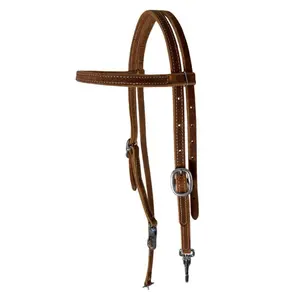 American Made Browband Harness Leather Headstall with Snaps