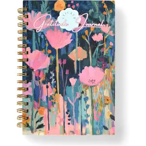 Minute Gratitude Journal -  Line a Day - Daily Gratitude Sticker Journal for Happiness, Mindfulness, Positivity and Reflection - Hardcover Spiral Bound Yearly Diary for Personal Growth