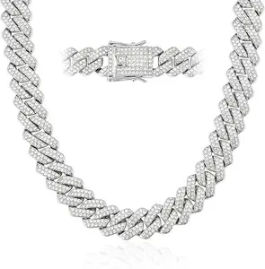 Hip Hop Jewelry Mens Cuban Link Chain Miami Cuban Diamond Necklace