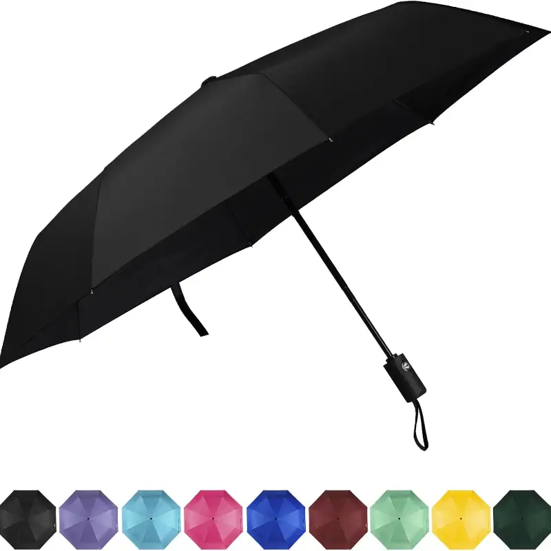 Windproof Travel Umbrella, Automatic Umbrellas for Rain, Portable & Compact Umbrella for Backpack, Sun Umbrella for Walking, Folding Small Umbrella fo
