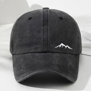 Mountain Peak Printed Washed Cap - Men's and Women's Baseball Cap - Soft Top Outdoor Mountaineering Bowler Hat