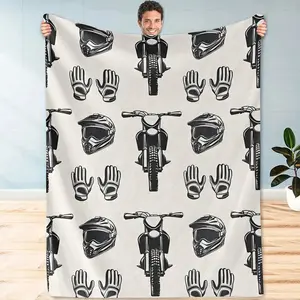 1pc Soft Flannel Motorcycle Blanket Suitable Sofa, Bed, Camping & Travel - Cozy Warm Bedspread, Bed Cover Motorcycle, Year-Round Use /Outdoor Use, Bedspread & (No), Birthday Mother's Day Size