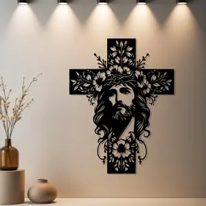 HousewarmingGift|1pc Religious Jesus and Cross Desktop Home Decor, Religious Jesus and Cross Desktop Decoration with Premium Finish - Ideal Gift for Birthday & Spring Decor (Valentine Gift) - Home Wall Art for Bookshelf (Home Styling Lovers Pick)