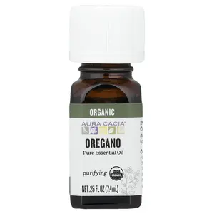 Aura Cacia Pure Essential Oil, Organic Oregano, 0.25 fl oz (7.4 ml)