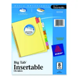 Avery Big Tab Insertable Dividers- 8 Tab Buff-Multi