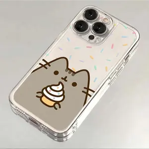 Cartoon Cute P-Pusheens Cat Ins Phone Case for IPhone 16 15 14 13 12 11 Mobile phone protector 17 Pro Max Transparent Soft Hot Cover- Protection Protective lovely  phone  case Protector Casing Cellphone Shockproof