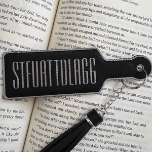 Dark Romance Paddle Bookmark, Acrylic Core, Hand‑Stitched, Leather Bookmark, Smut Bookmark
