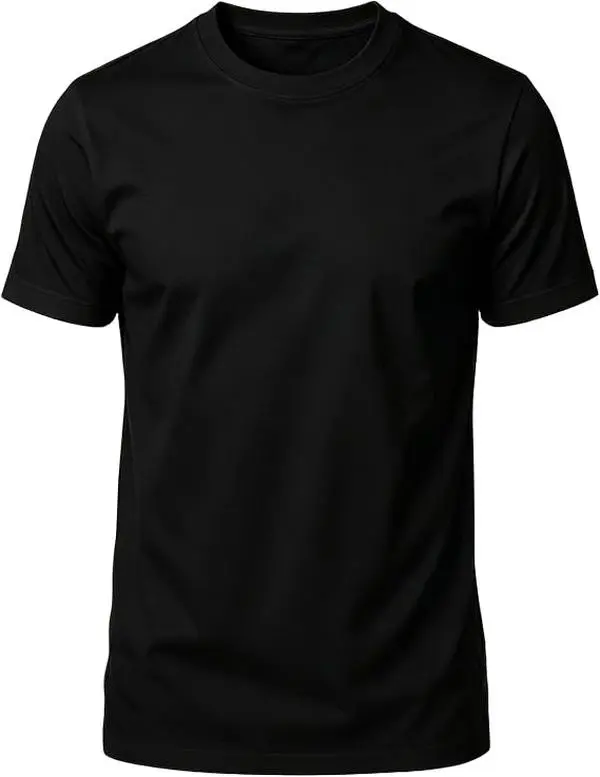 Men's Cotton Crew Neck Short Sleeve T-Shirt, Classic Solid Black