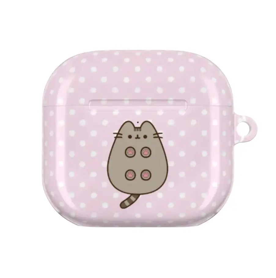 Cute Pink Cat AirPods Case for AirPods 1 2 3 4, AirPods Pro 1 2 3, Polka Dot Kitty Aesthetic Earbuds Cover, Soft Protective Case