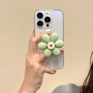 1pc Phone Grip Stand, Phone Holder, Minimalist Flower Design, Daisy Blooms Feature, Paste Style, Fits All Phones, Universal Fit Machine Models