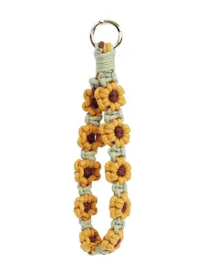 Boho Macrame Keychain Wristlet Keychain Weave Exquisite Keyring Holder Bracelet Handmade Wrist Lanyard for Women, Perfect Gift Idea, Keychain Wristlet Strap