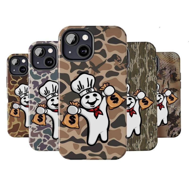 Dough Boy Camo Tough Phone Case, Preppy and Cute Aesthetic For iPhone 17 16 15 14 13 12 11 X 8, Protection Cover, Unique Accessories, Anti-drop Case, Gifts