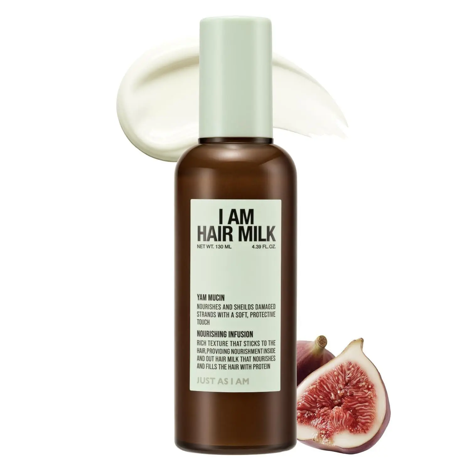 JUST AS I AM Hair Milk - Non-greasy Heat Protection with Amino Acid Complex for Soft, Glossy Hair (4.39 fl oz)