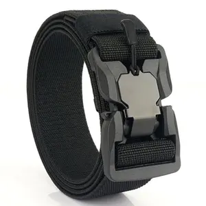 New Men’s Casual Nylon Elastic Belt with Magnetic Buckle and Quick-Release Design — Ideal for Tooling/Training Use