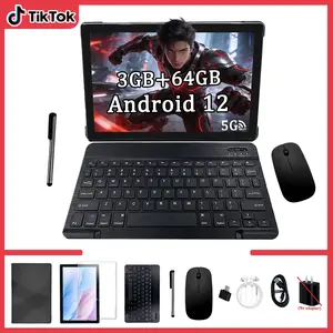 10.1 Inch Android Gaming Tablet PC 3+64GB Large Memory High Resolution HD Screen, Game Office Movie, Keyboard Touch Pen Mouse Earphones Included