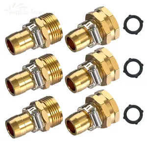 Garden Hose Repair Connector with Clamps, Male and Female Garden Hose Repair Kit, Fit for 3/4" or 5/8" Garden Hose Fitting, 3 Set