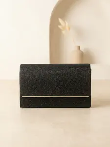Elegant Glitter Clutch Bag with Metal Trim, Fashion Shiny Evening Handbag for Women, Ideal for Party, Wedding and Formal Occasions