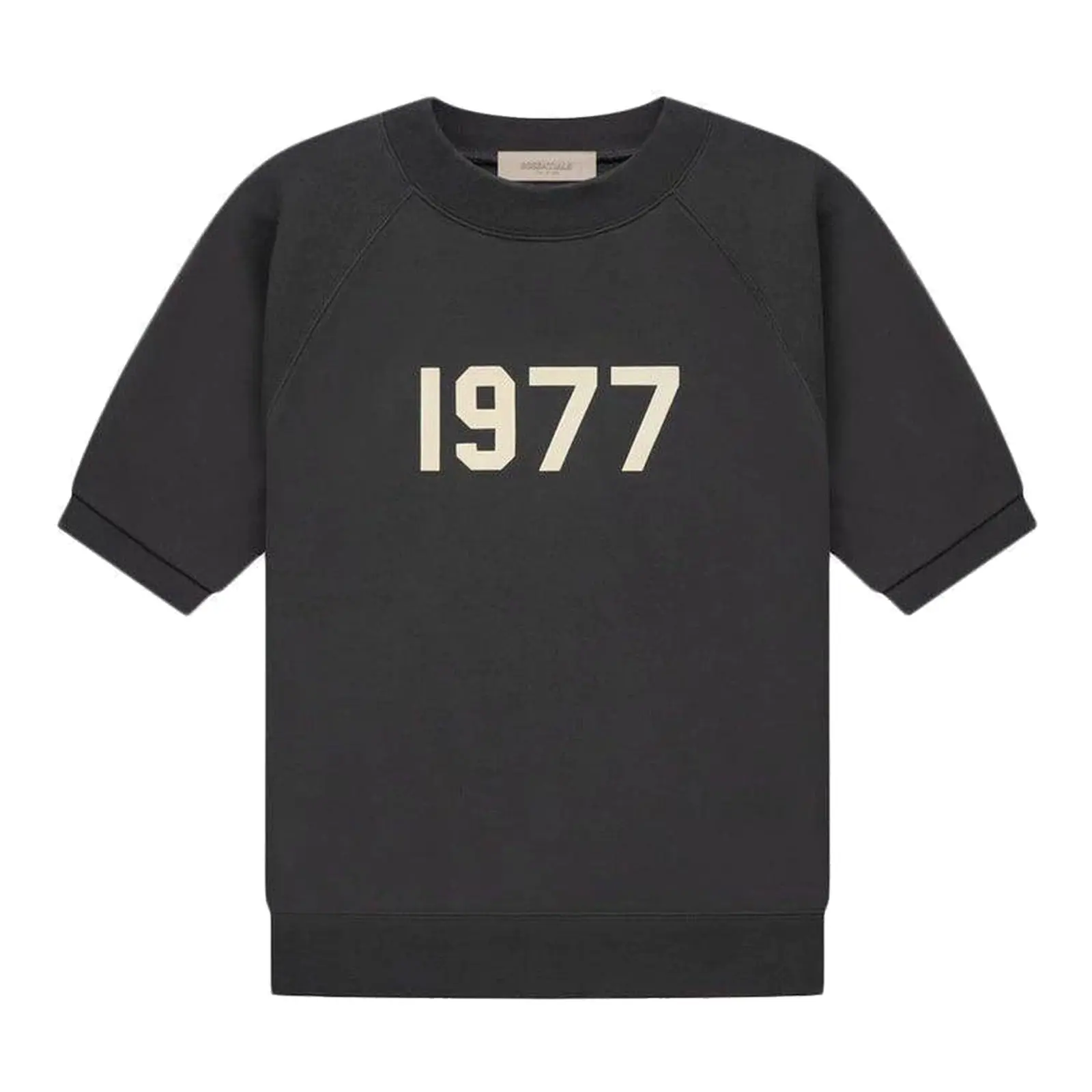 1977 Original Vintage Graphic Crewneck (Round Neck) Sweatshirt - Unisex Casual Raglan Sleeve Pullover Top, Iron Color, Men's Tops, Brand New, 100% Authenticity Guaranteed