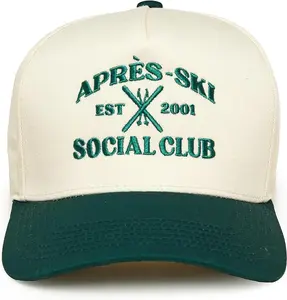 Custom Apres Ski Embroidered Hat, Bachelorette Party Theme Trucker Hat, Personalized Mountain Bridal Shower Party Cap, Colorado Aspen Trip Two-tone Cap