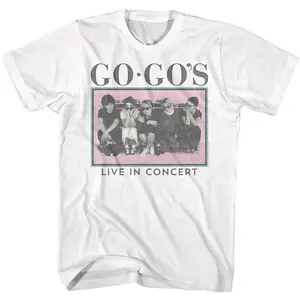 The Go-Go's Live In Concert White Adult T-Shirt Basic Cotton Menswear Streetwear Casual