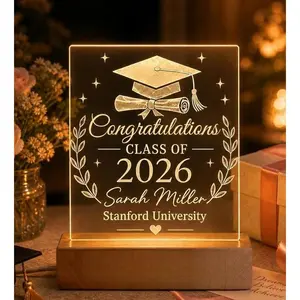 Class of 2026 Graduation Lamp, Custom Name Senior Acrylic LED Night Light, Graduation Gift, Unique Grad Keepsake Gift, Gift for Friends