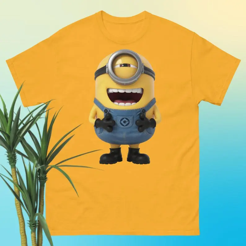 Mion Laughing Yellow Buddy 100% Cotton Unisex T-Shirt, Funny Cartoon Inspired Graphic Tee #GraphicTee #FunnyStyle #CuteWear #Unisex