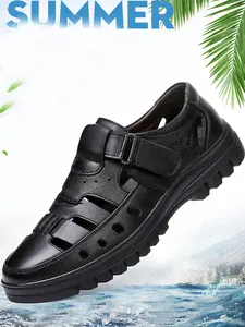 Summer Men's Outdoor Casual Shoes, Hollow-Out Design Breathable Strapy Sandals, Comfortable Lightweight Footwear for Daily Wear