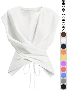 Women's Casual Solid Color Tank Top, Fitted Plain Binding Vest Tee, Daily Commute Wear, Multiple Colors Available, Round Neck