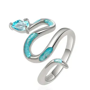 AELNEN Snake-shaped Adjustable Wrap Ring, Women's Accessories, Fashion Jewelry, Holiday Gift, Suitable for Daily Wear