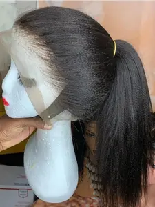 Yaki 30-Inch Straight Wig, 13x4x1 Lace Front, 180% Density, Heat Resistant Synthetic Fiber, All Seasons, Daily Wear