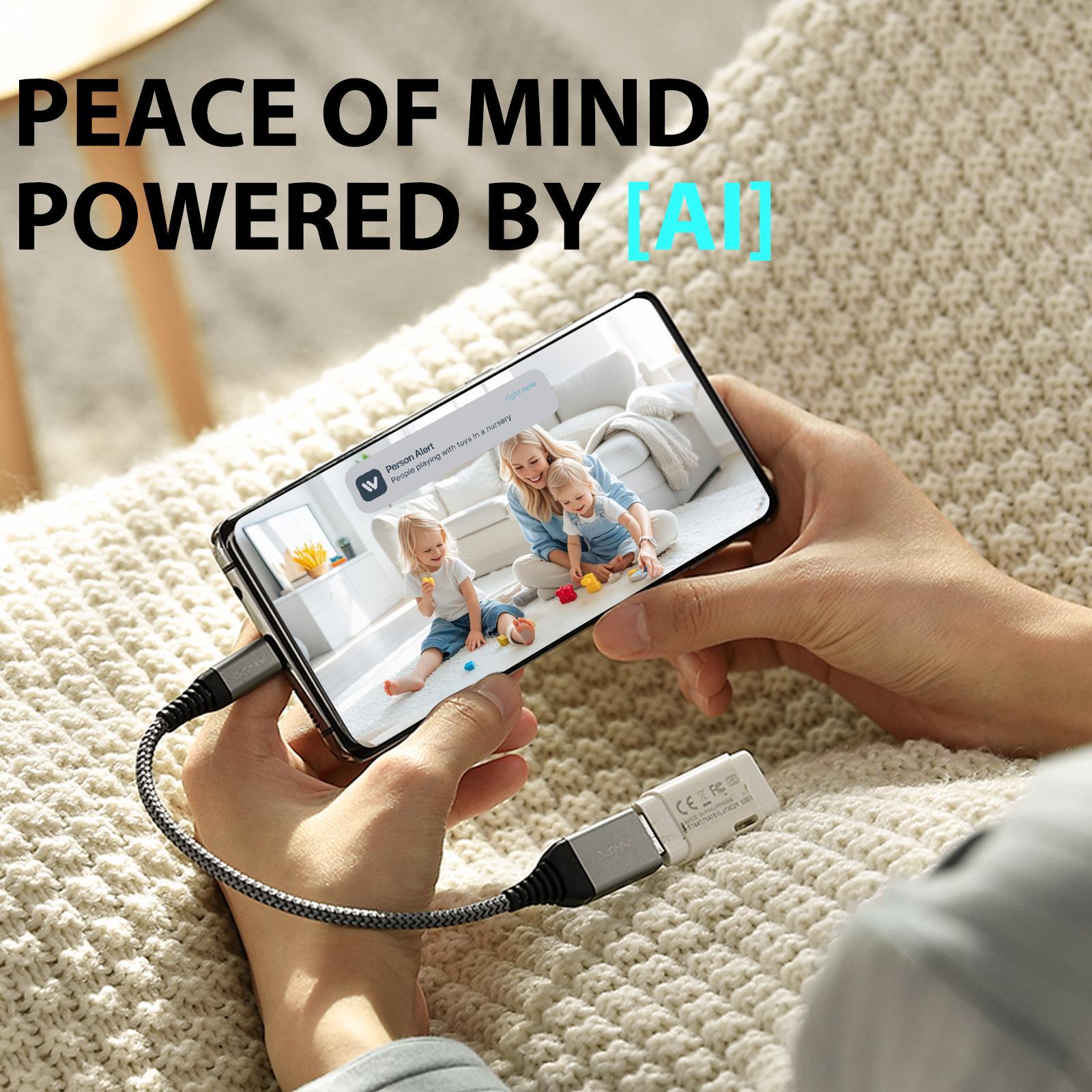 Hawkray AI Camera 2K Quad HD One Key Automatic Alarm 911 AlarmMonitoring Full Color Day Night Surveillance Camera with Face Recognition and Mobile Tracking