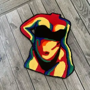 Tufted Women's Thermal Body Rug - Handcrafted Artistic Rug with Thick Durable Design for Modern Home Decor