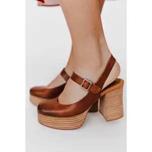 The Vanya Mary Jane Heel in Tan