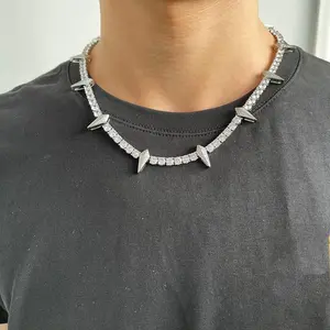 Black Panther Necklace Design Sense Niche Premium Men's Tennis Chain Hip Hop Collarbone Chain Tide jewelry