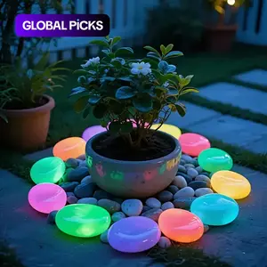 31-Pack Extra Large Dreamy Glowing Pebbles, 4.5cm Diameter - for Garden Landscaping, Pathway Decor, Fish Tank, Starry Sky Scene, Romantic Night Light Stones, Ideal for Home/Outdoor Decoration, Garden Accessories